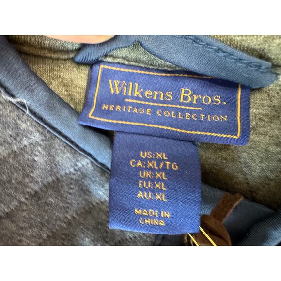 Wilkens Bros Blue Quarter Zip 1/4 Quilted Pullover Sweater Sweatshirt XL - Picture 4 of 7